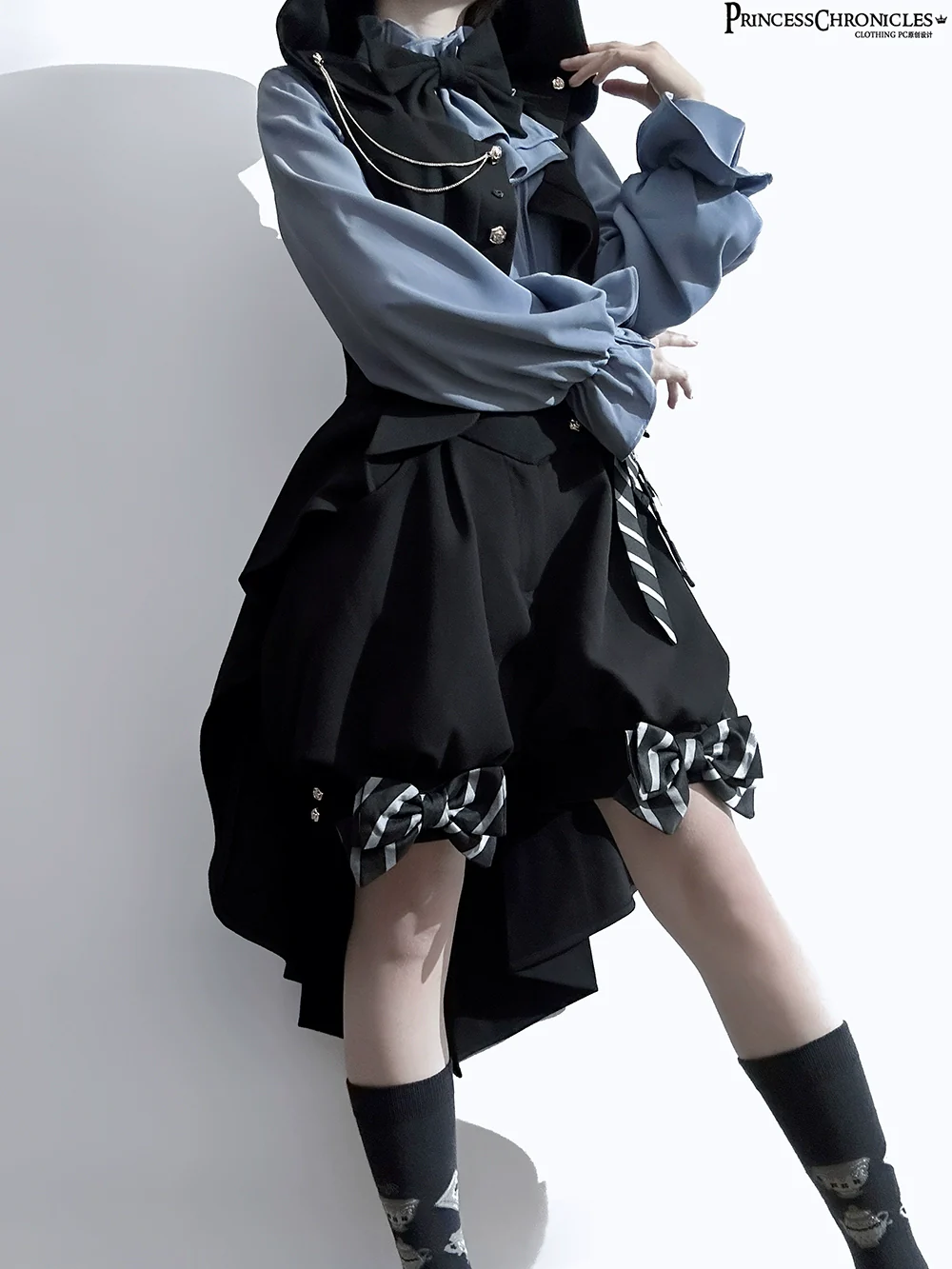 Narrative Rule - Ouji Lolita Shorts Set, Long Vest - Image 12