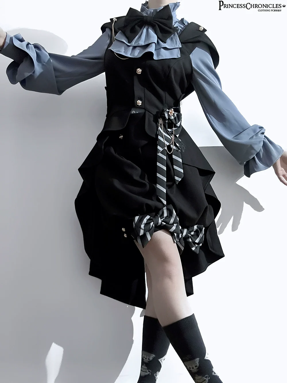 Narrative Rule - Ouji Lolita Shorts Set, Long Vest - Image 13