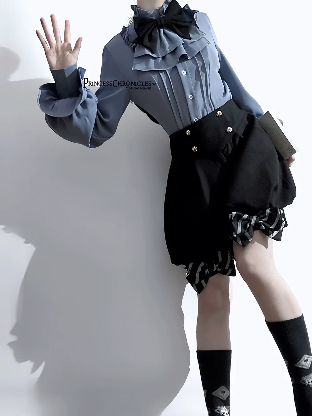 Narrative Rule - Ouji Lolita Shorts Set, Long Vest - Image 14