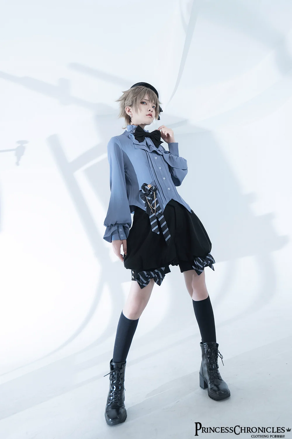 Narrative Rule - Ouji Lolita Shorts Set, Long Vest - Image 4