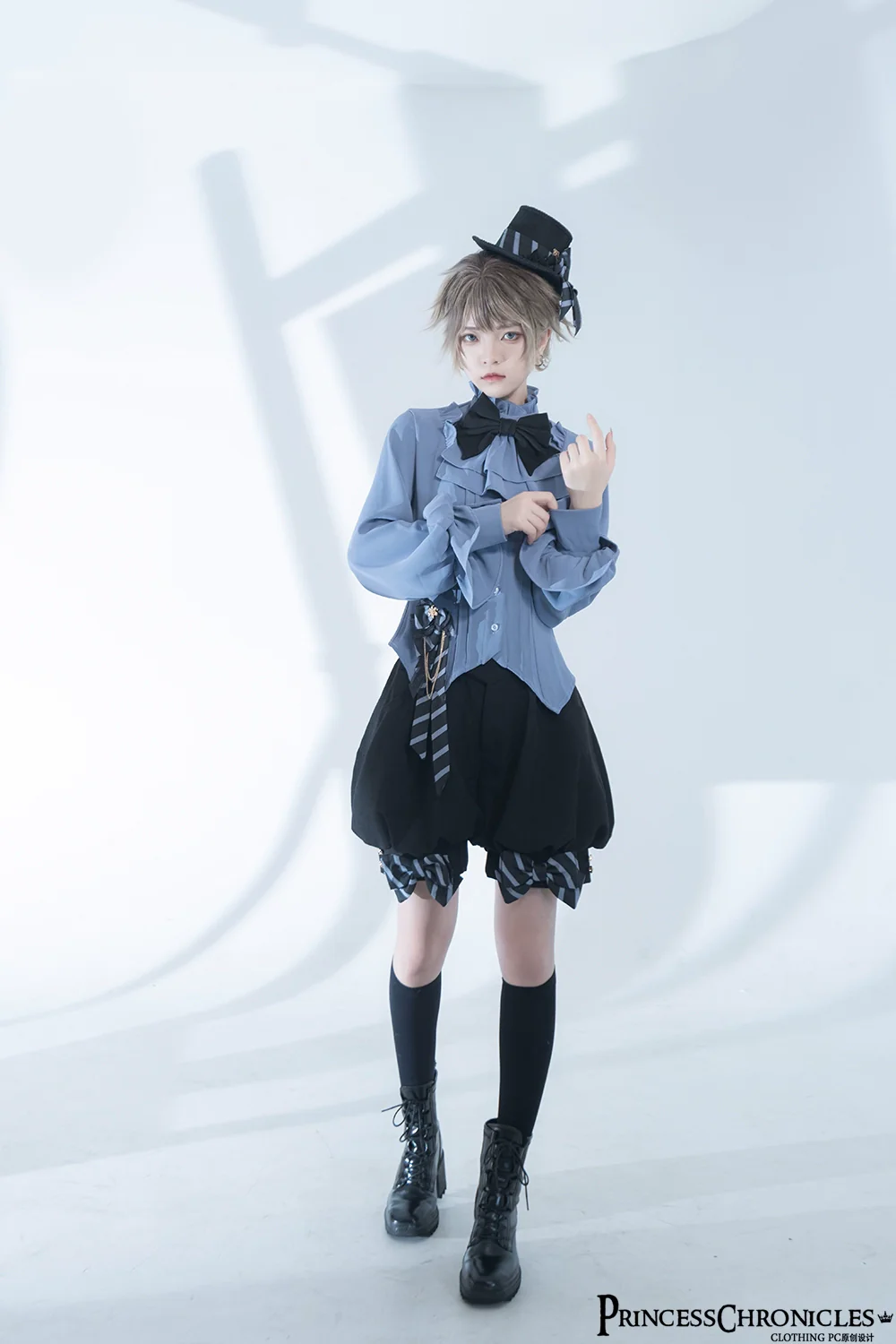 Narrative Rule - Ouji Lolita Shorts Set, Long Vest - Image 6
