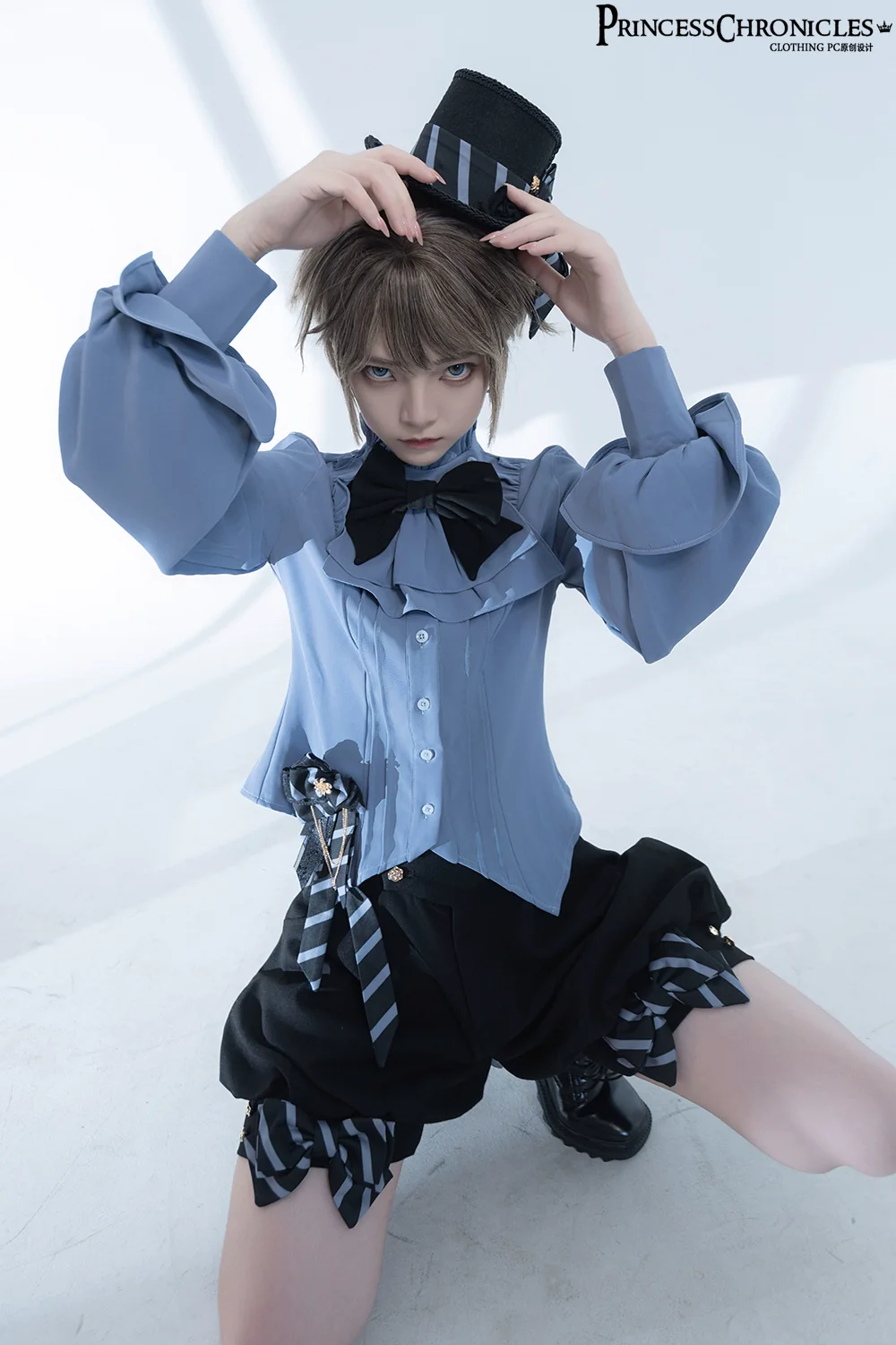 Narrative Rule - Ouji Lolita Shorts Set, Long Vest - Image 8