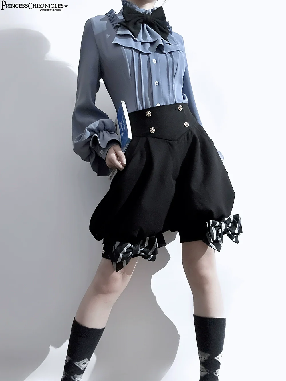Narrative Rule - Ouji Lolita Shorts Set, Long Vest - Image 9