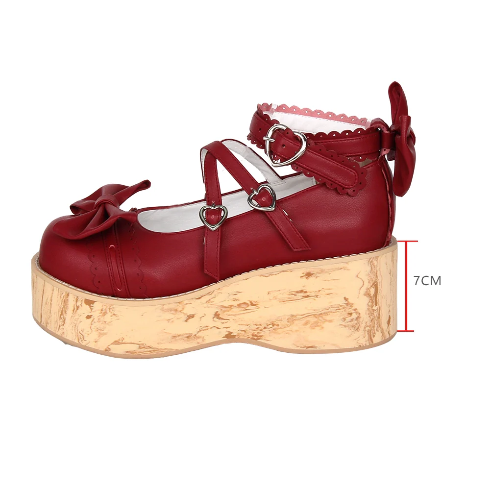 Angelic Imprint - Princess Lolita Platform Shoes, Wood Grain Sole - Image 10