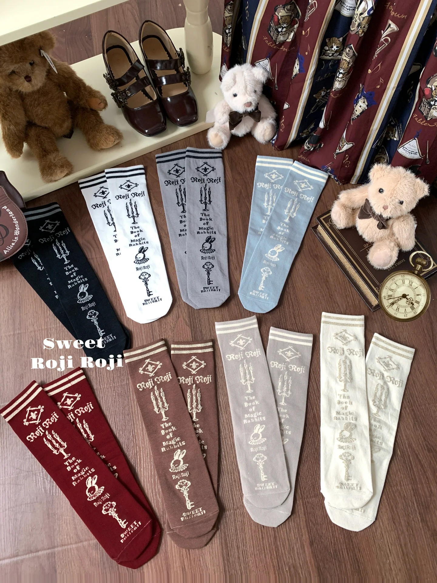 Roji Roji - Printed Cotton Sweet Lolita Calf Socks - Image 2