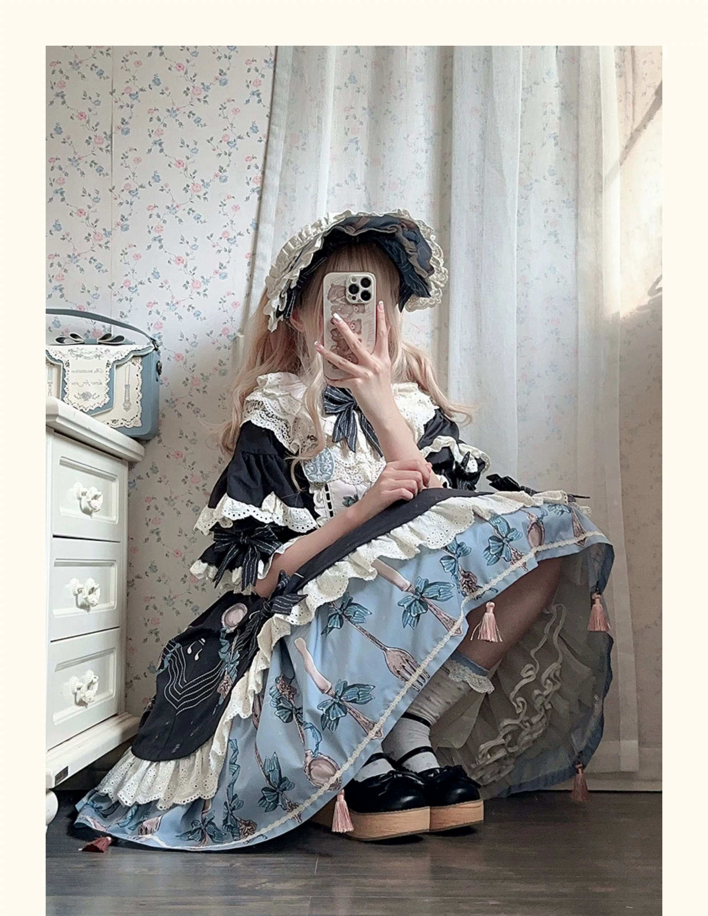 Witch's Banquet - Printed Doll-like Sweet Lolita OP, Apron-like Front - Image 10