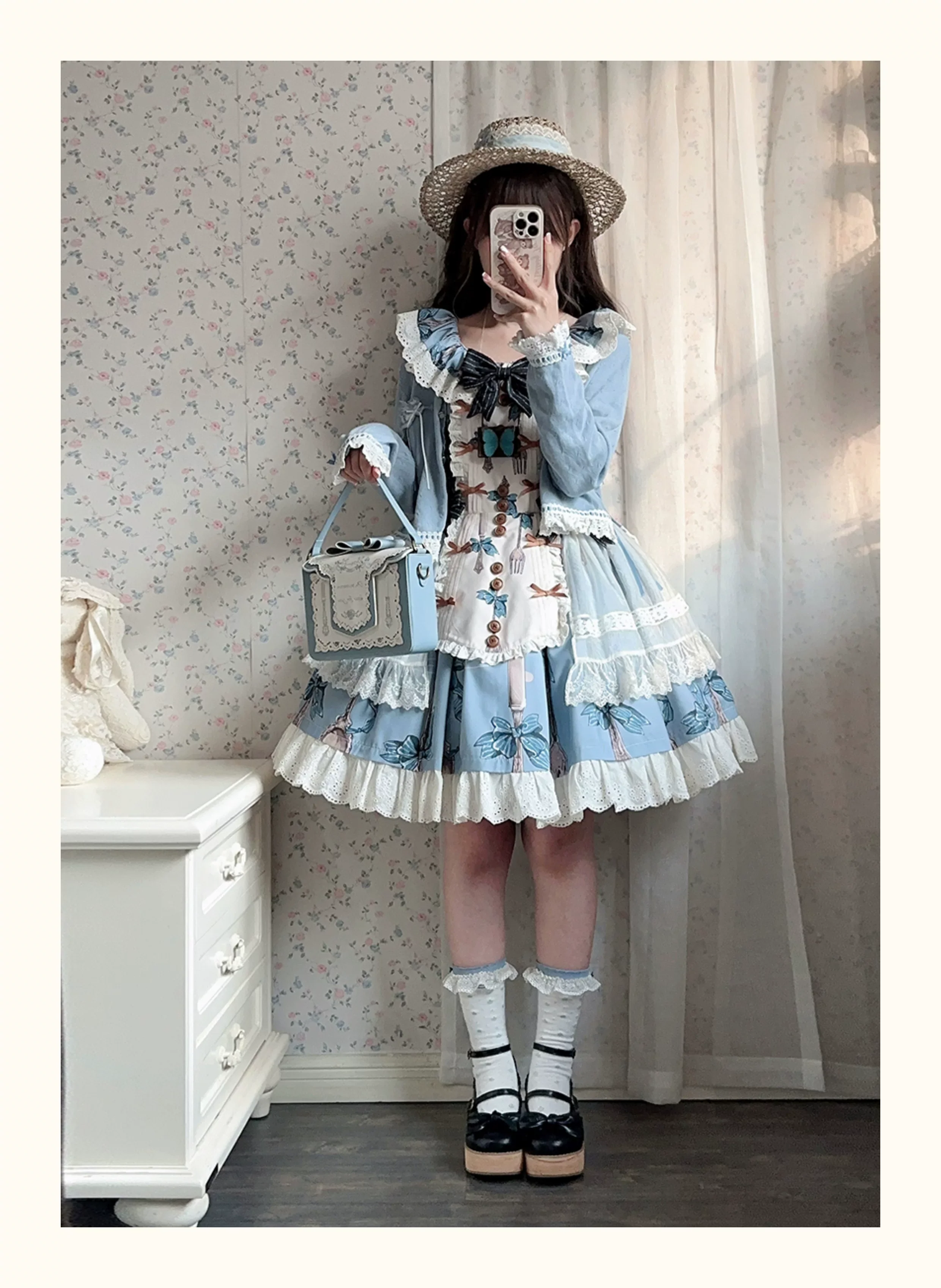 Witch's Banquet - Printed Doll-like Sweet Lolita OP, Apron-like Front - Image 16
