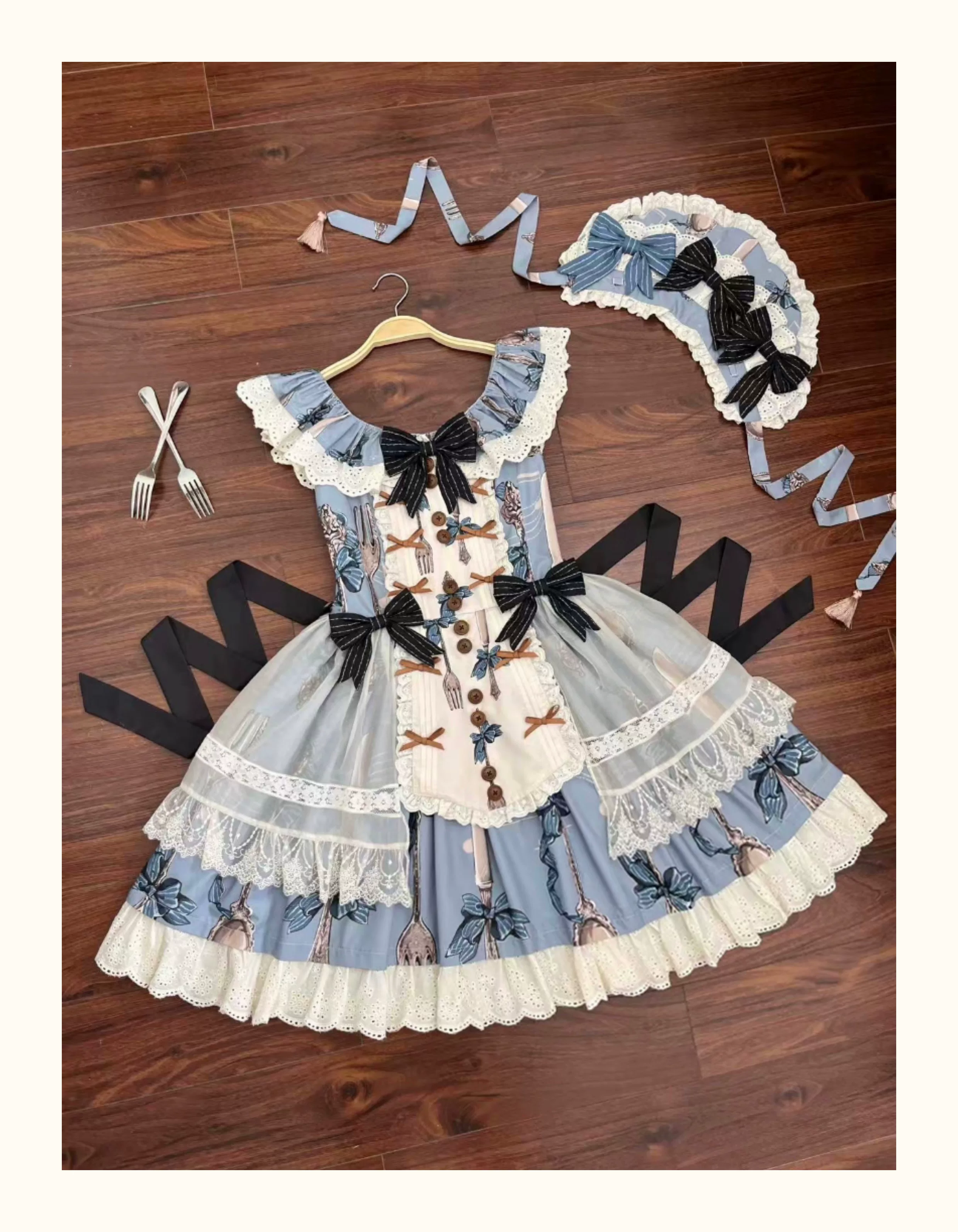 Witch's Banquet - Printed Doll-like Sweet Lolita OP, Apron-like Front - Image 17