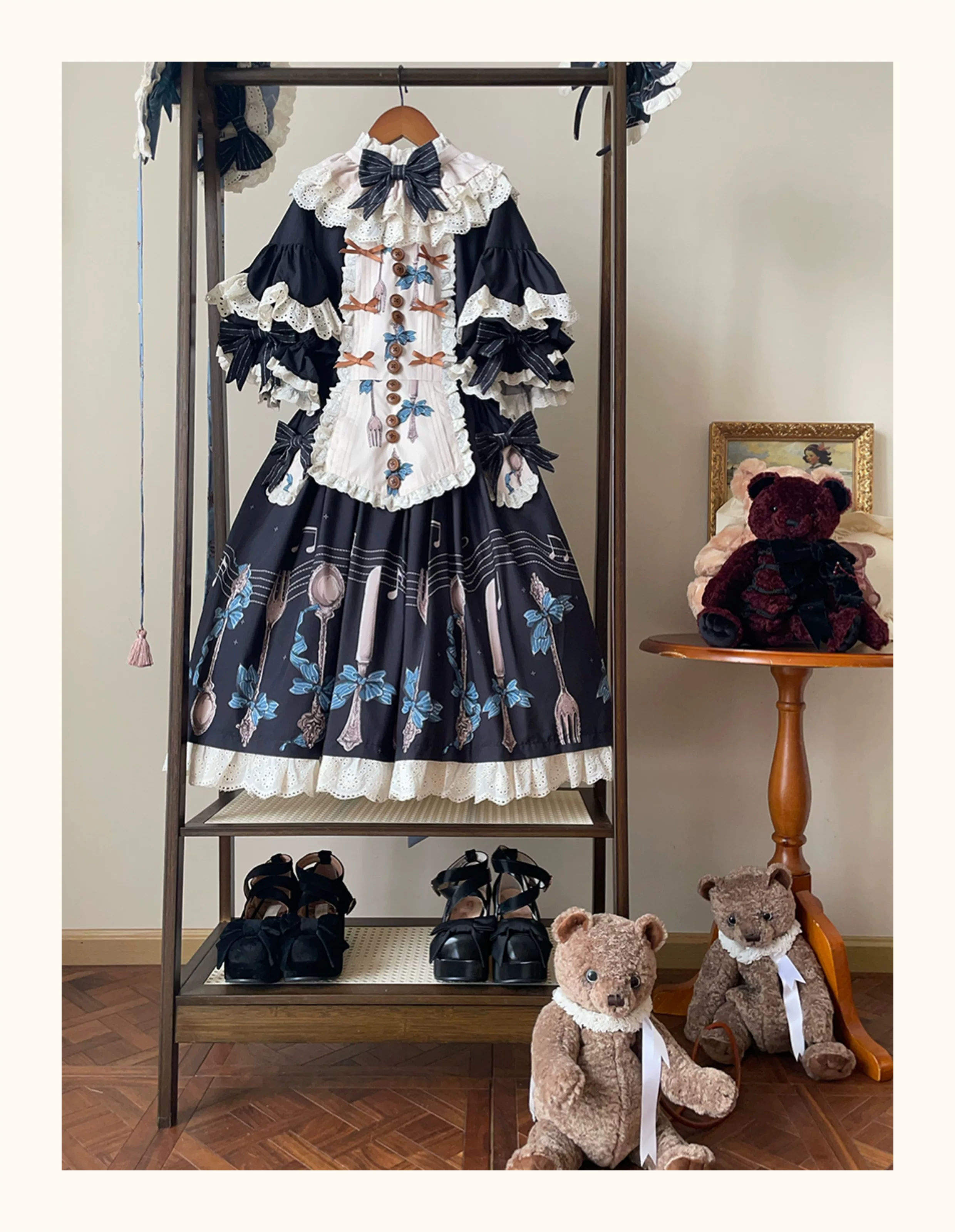 Witch's Banquet - Printed Doll-like Sweet Lolita OP, Apron-like Front - Image 19