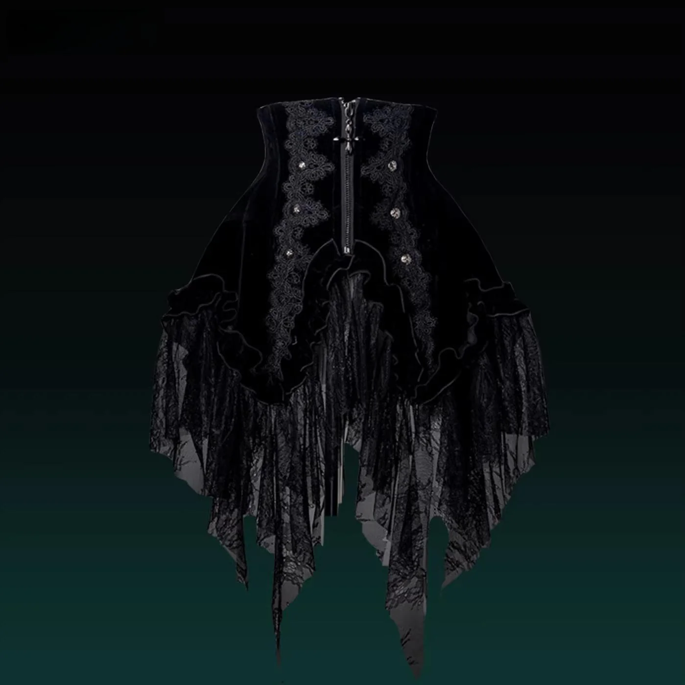 Bone Garden - Printed Gothic Lolita Skirt, Boning Corset - Image 25
