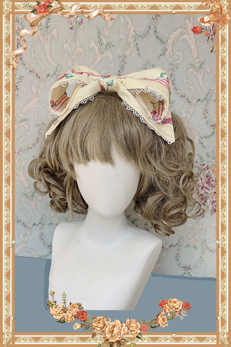 Strawberry Chef - Printed Old School Lolita Dress, Detachable Bows - Image 25