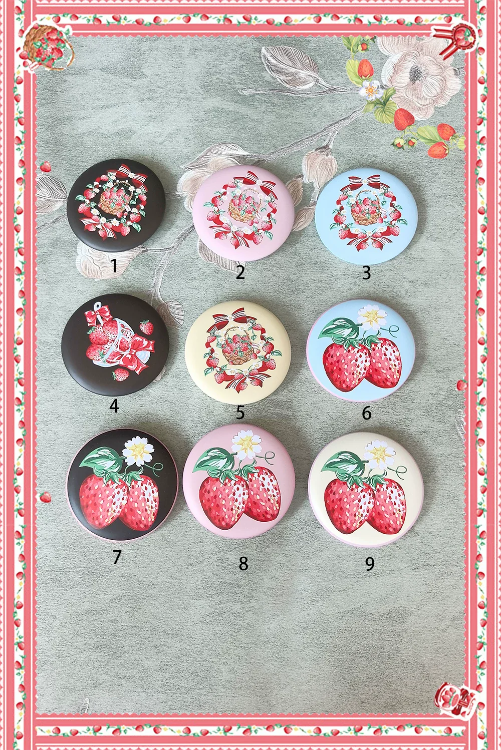 Strawberry Chef - Printed Old School Lolita Dress, Detachable Bows - Image 26