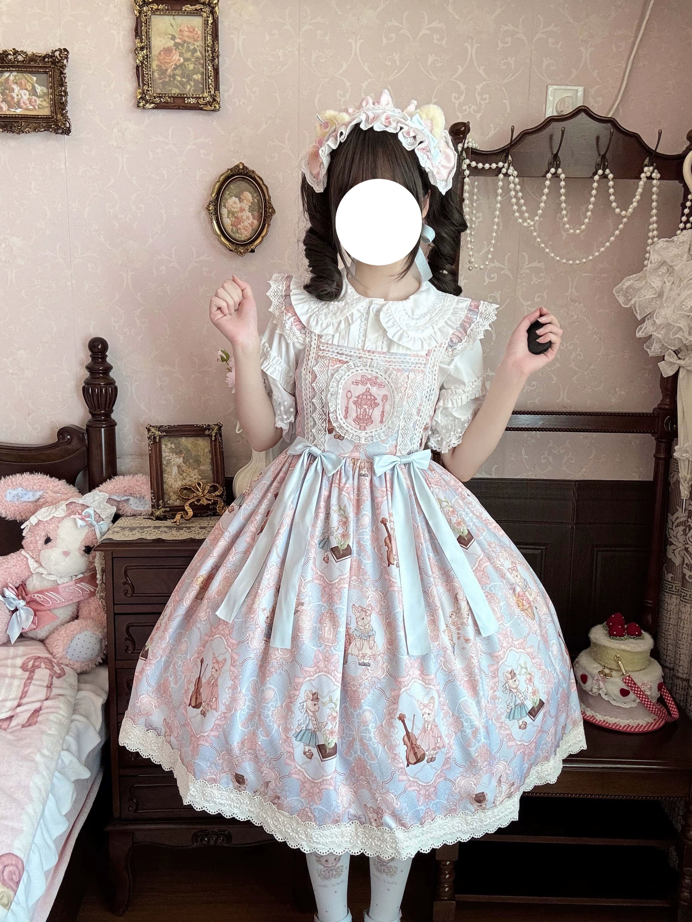 Suiyi - Candy Party - Printed Sweet Lolita JSK, Peter Pan Collar Shirt - Image 5