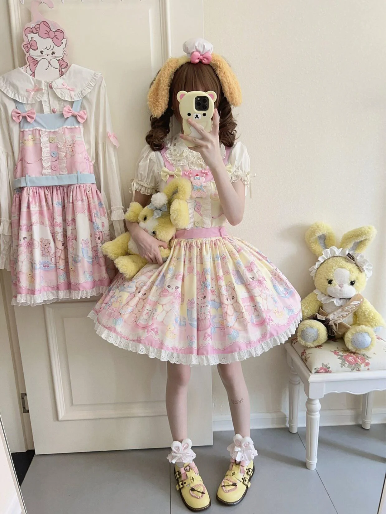 Bear Sweet - Printed Sweet Lolita Salopette Dress - Image 10