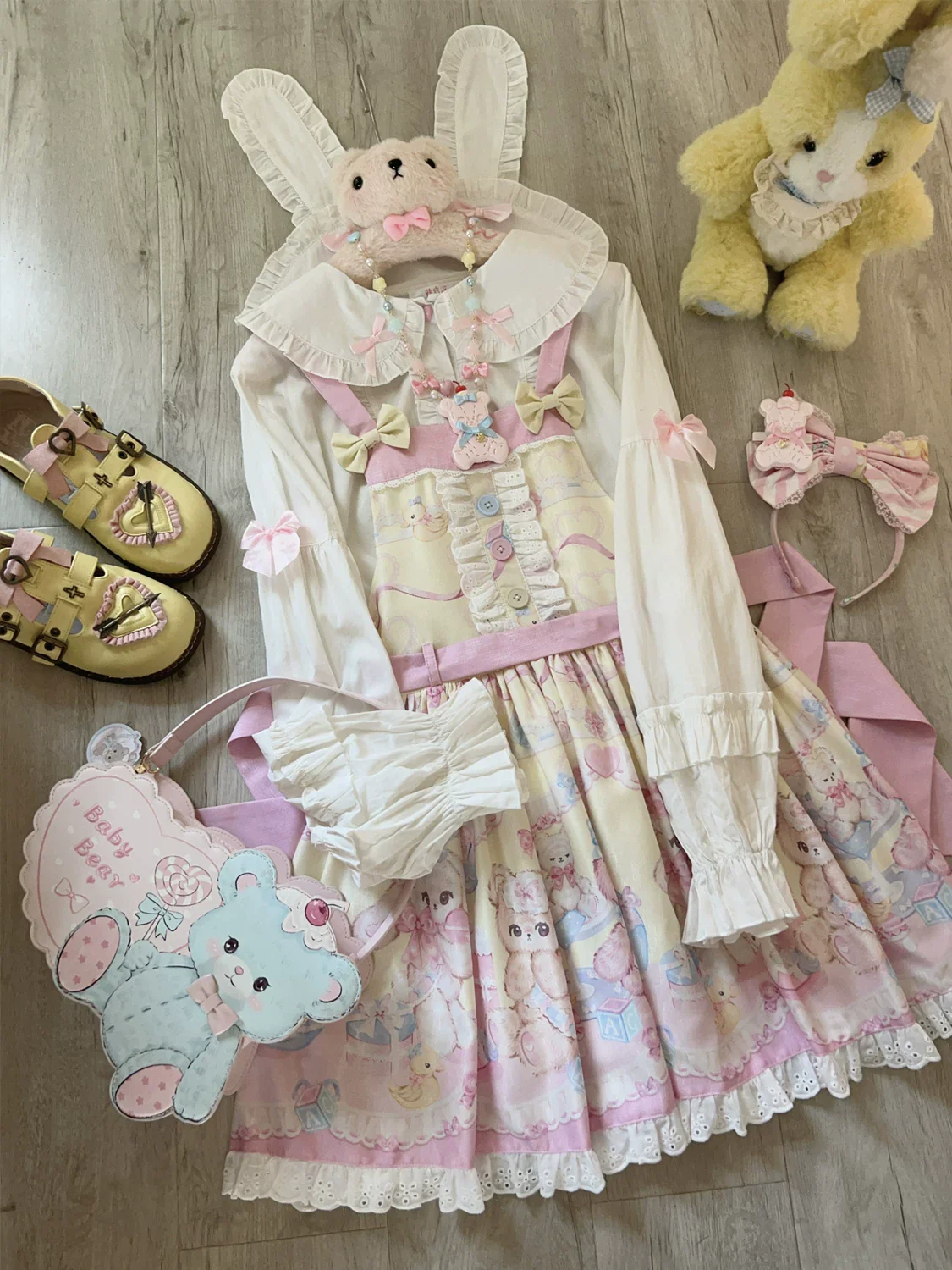 Bear Sweet - Printed Sweet Lolita Salopette Dress - Image 14