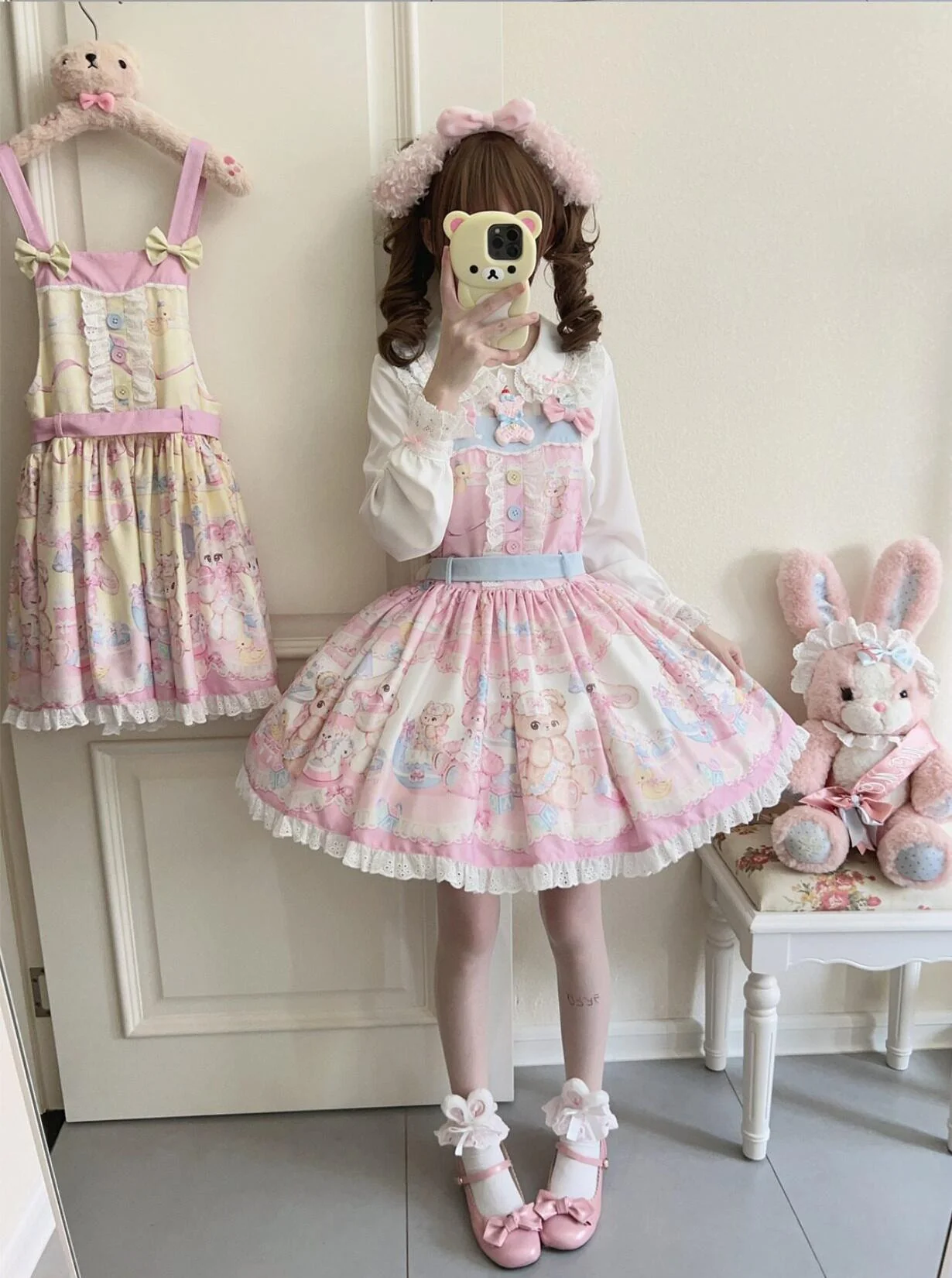 Bear Sweet - Printed Sweet Lolita Salopette Dress - Image 5