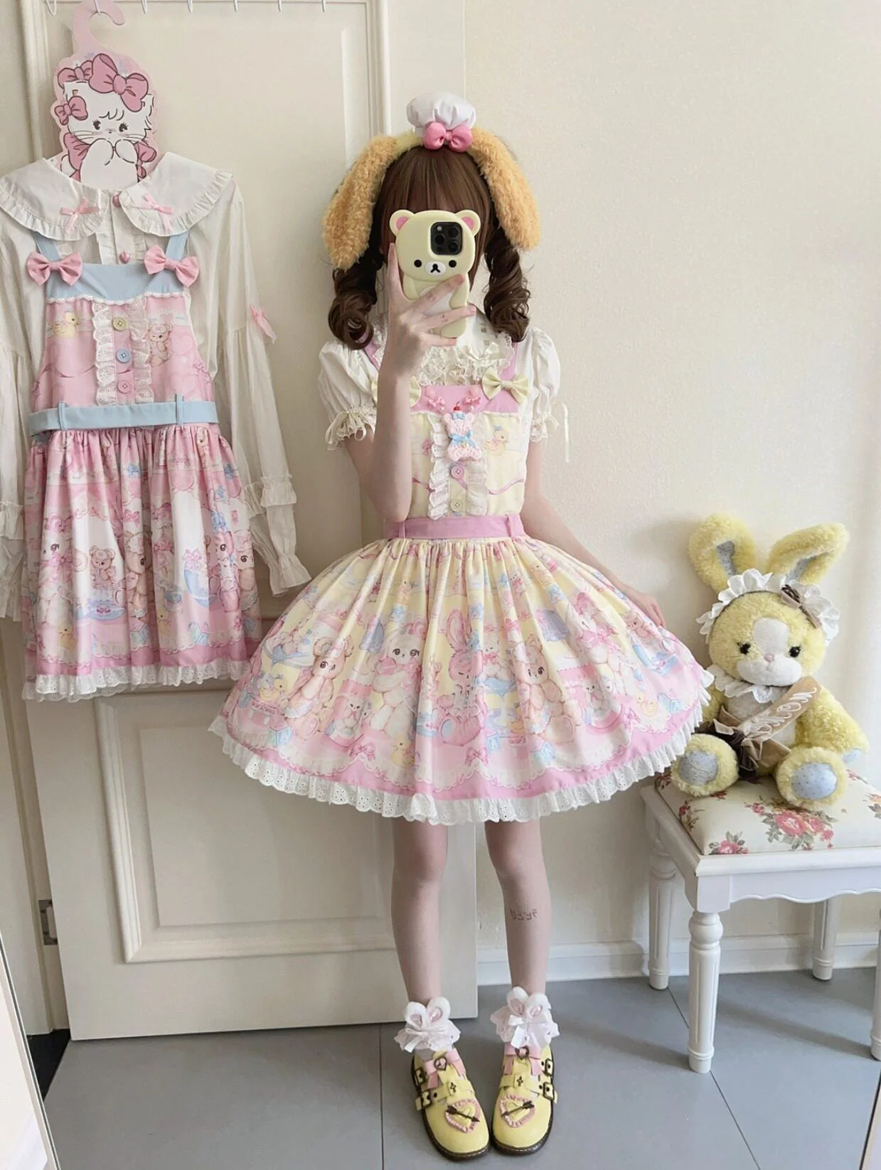 Bear Sweet - Printed Sweet Lolita Salopette Dress - Image 6