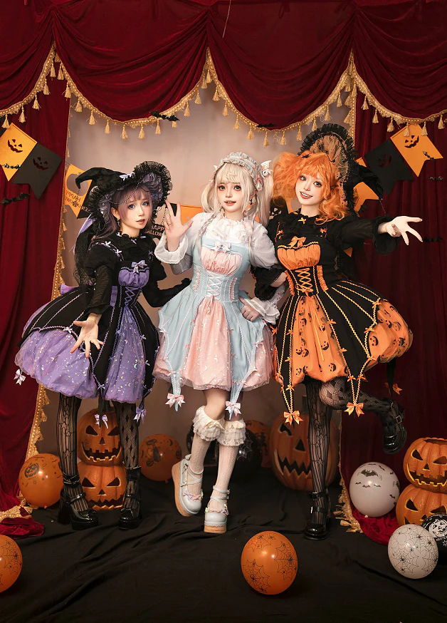 Lemon Honey - Pumpkin Lamp - Gothic Lolita Witch Hat, Halloween Broom Hairband - Image 11