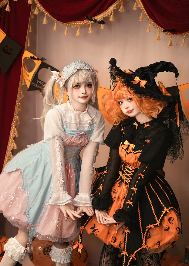 Lemon Honey - Pumpkin Lamp - Gothic Lolita Witch Hat, Halloween Broom Hairband - Image 23