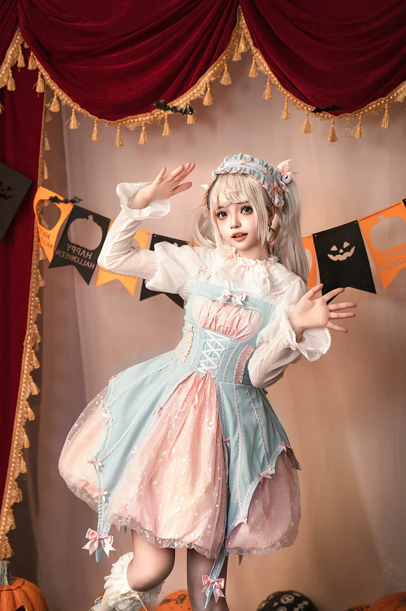 Lemon Honey - Pumpkin Lamp - Gothic Lolita Witch Hat, Halloween Broom Hairband - Image 26