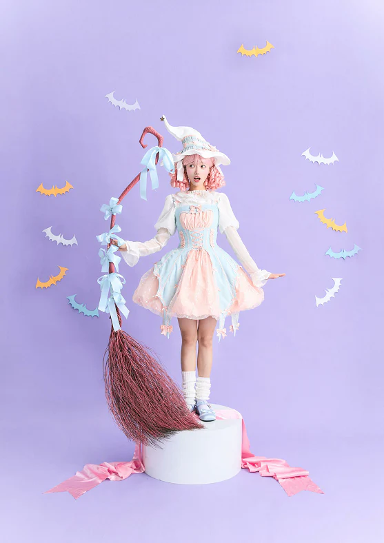 Lemon Honey - Pumpkin Lamp - Gothic Lolita Witch Hat, Halloween Broom Hairband - Image 28