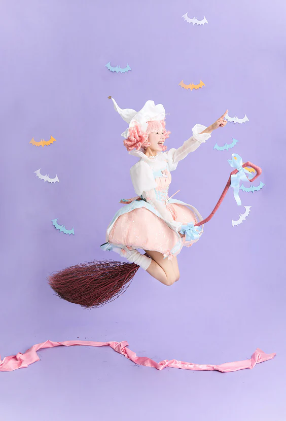 Lemon Honey - Pumpkin Lamp - Gothic Lolita Witch Hat, Halloween Broom Hairband - Image 37