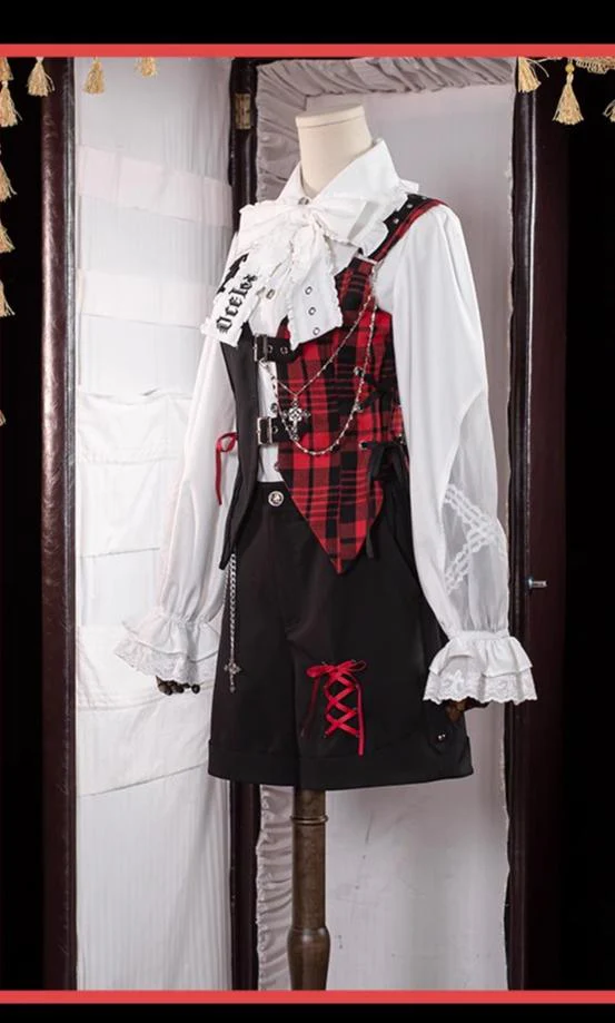 Kalila - Punk Lolita Dress Set Plaid Shorts Set - Image 12