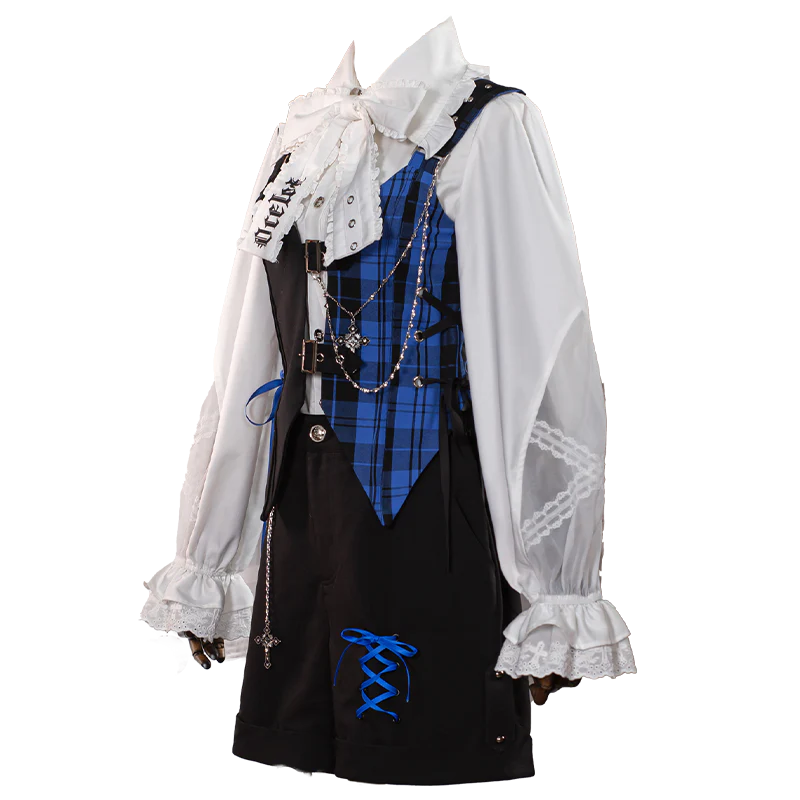 Kalila - Punk Lolita Dress Set Plaid Shorts Set - Image 25