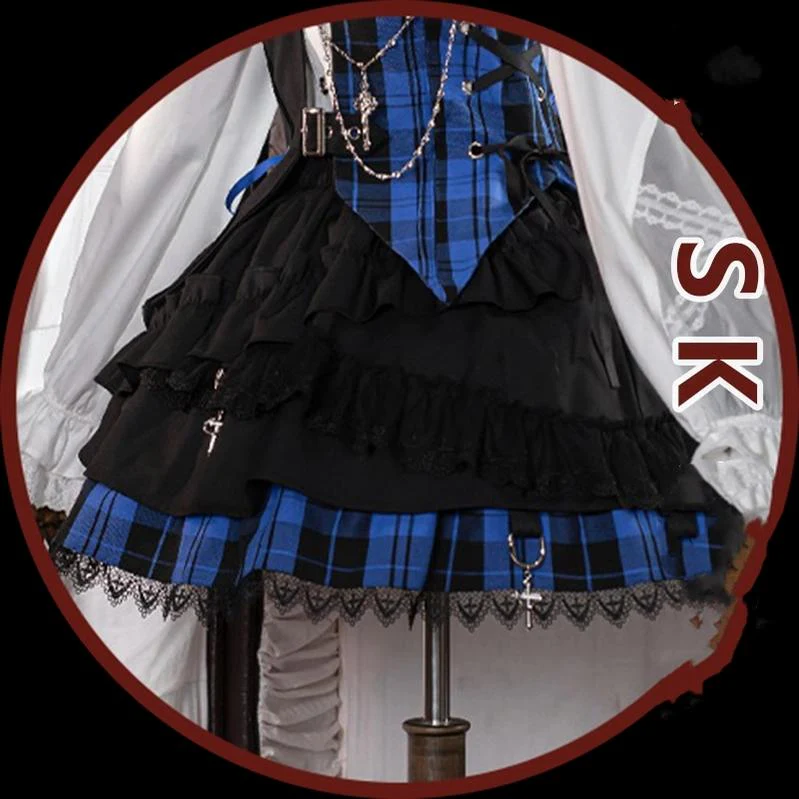 Kalila - Punk Lolita Dress Set Plaid Shorts Set - Image 26