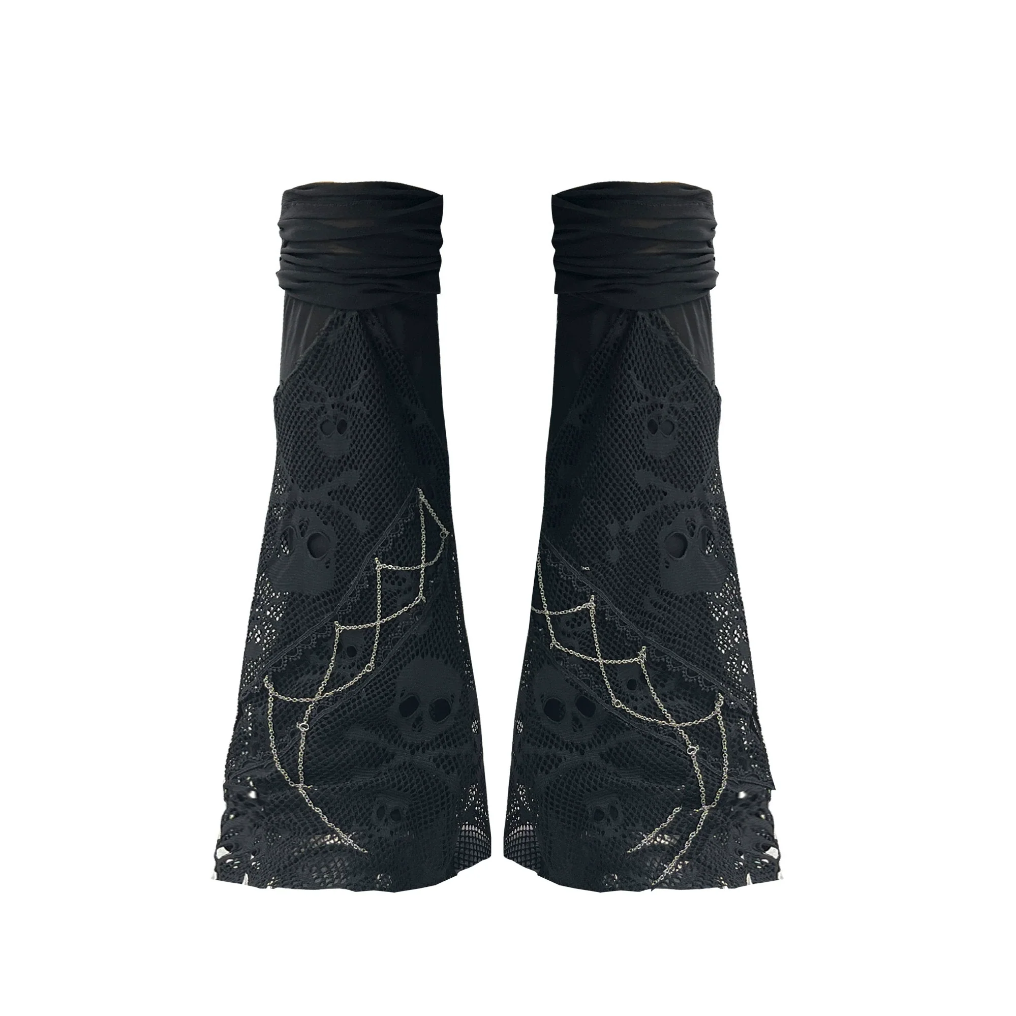 Punk Lolita Leg Sleeve Skull Gauze Leg Socks - Image 10