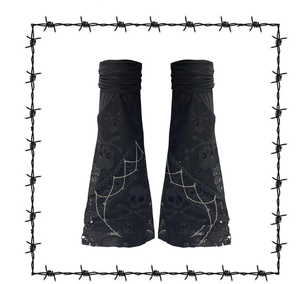 Punk Lolita Leg Sleeve Skull Gauze Leg Socks - Image 11