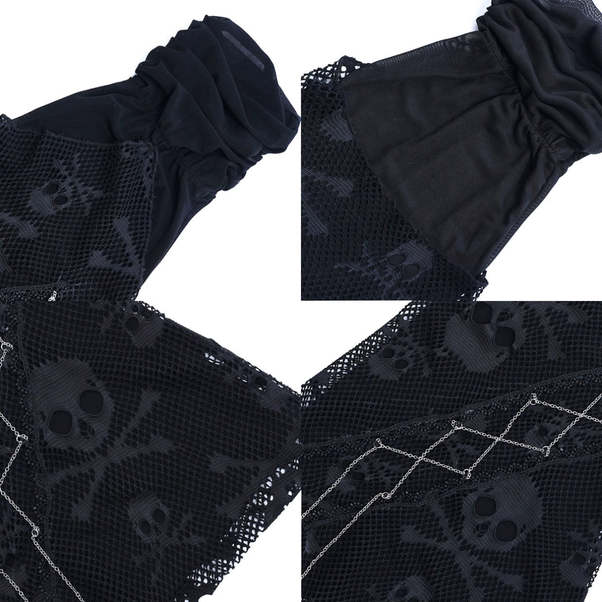 Punk Lolita Leg Sleeve Skull Gauze Leg Socks - Image 12