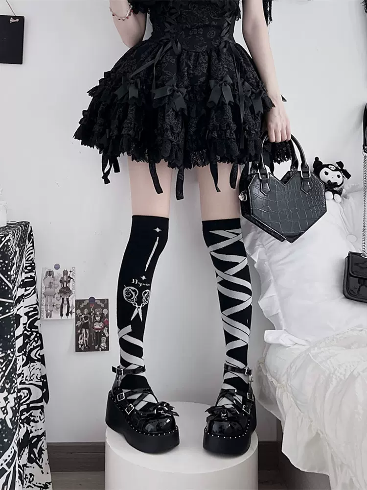 Bondora - Devil Cross - Punk Lolita Shoes Cross High Platforms Shoes - Image 10