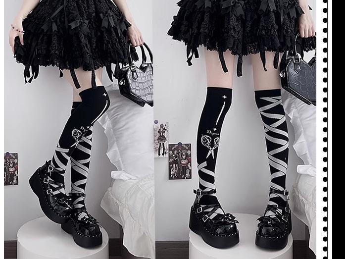 Bondora - Devil Cross - Punk Lolita Shoes Cross High Platforms Shoes - Image 14