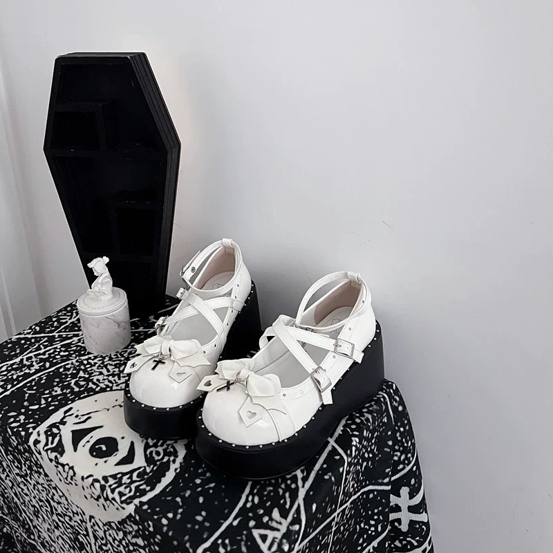 Bondora - Devil Cross - Punk Lolita Shoes Cross High Platforms Shoes - Image 18