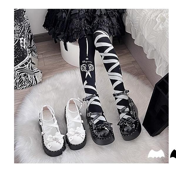 Bondora - Devil Cross - Punk Lolita Shoes Cross High Platforms Shoes - Image 8