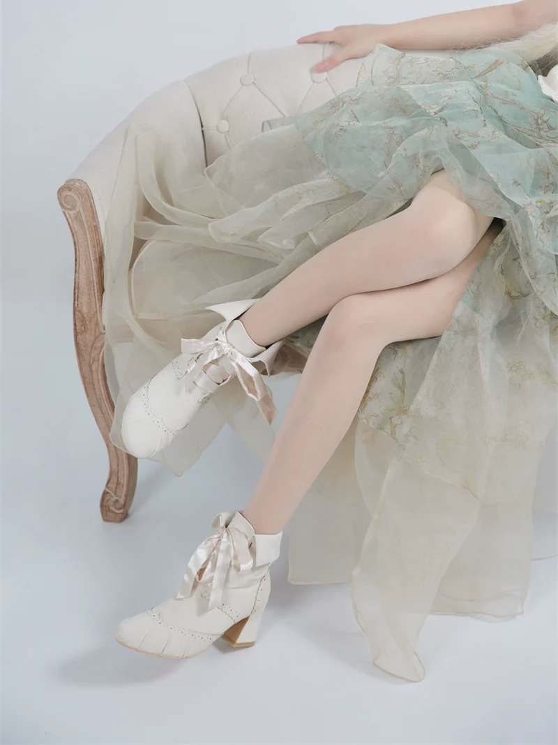 MR.Qiutian - Lady Incognita - Retro Lolita Ankle Boots, Size Zipper - Image 27