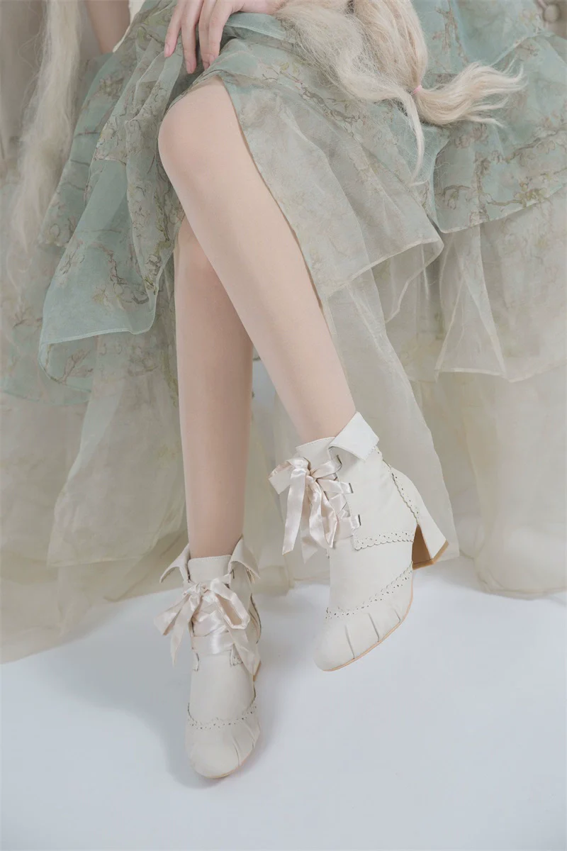 MR.Qiutian - Lady Incognita - Retro Lolita Ankle Boots, Size Zipper - Image 30
