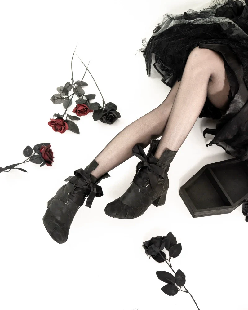 MR.Qiutian - Lady Incognita - Retro Lolita Ankle Boots, Size Zipper - Image 8