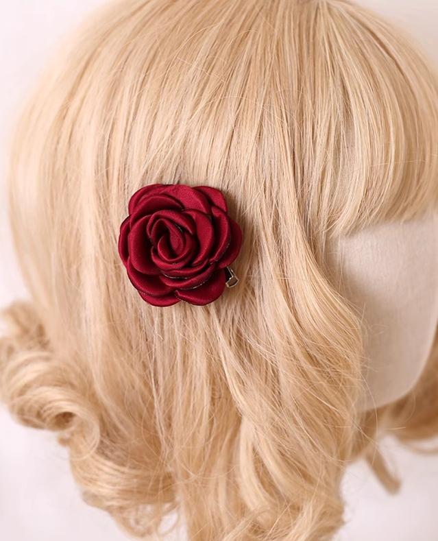 Xiaogui - Retro Lolita Brooch Rose Hairpins Flower Headdress - Image 20