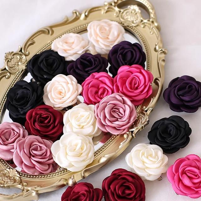 Xiaogui - Retro Lolita Brooch Rose Hairpins Flower Headdress - Image 6