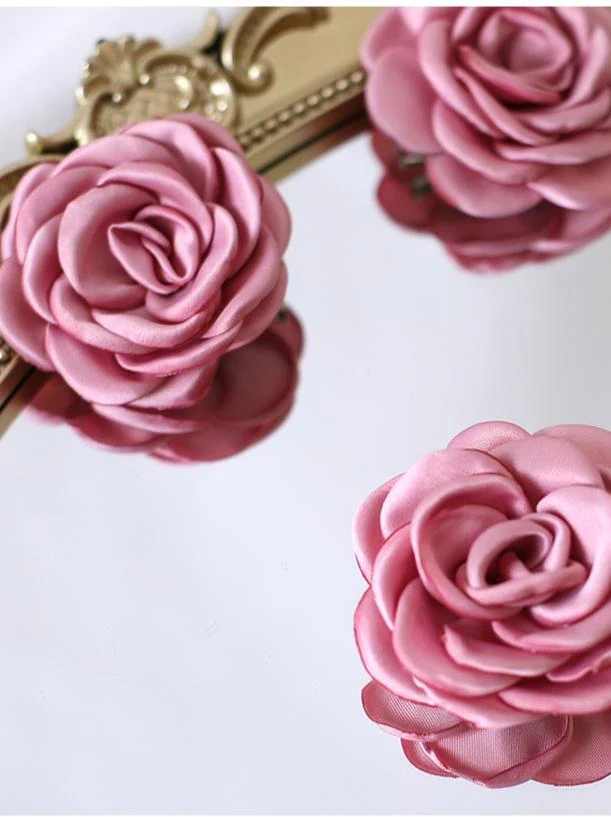 Xiaogui - Retro Lolita Brooch Rose Hairpins Flower Headdress - Image 9