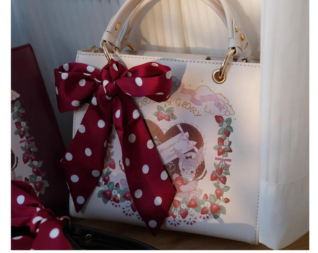 Morning Glory - Retro Lolita Handbag PU Square Wedding Bag - Image 13