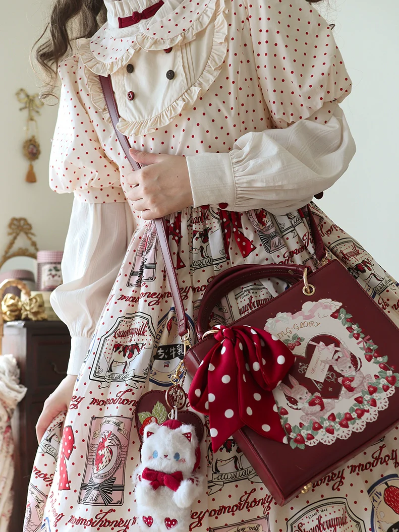 Morning Glory - Retro Lolita Handbag PU Square Wedding Bag - Image 18