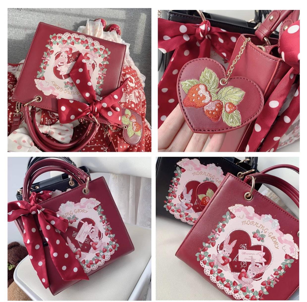 Morning Glory - Retro Lolita Handbag PU Square Wedding Bag - Image 20