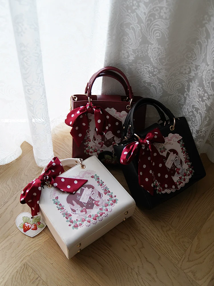 Morning Glory - Retro Lolita Handbag PU Square Wedding Bag - Image 22