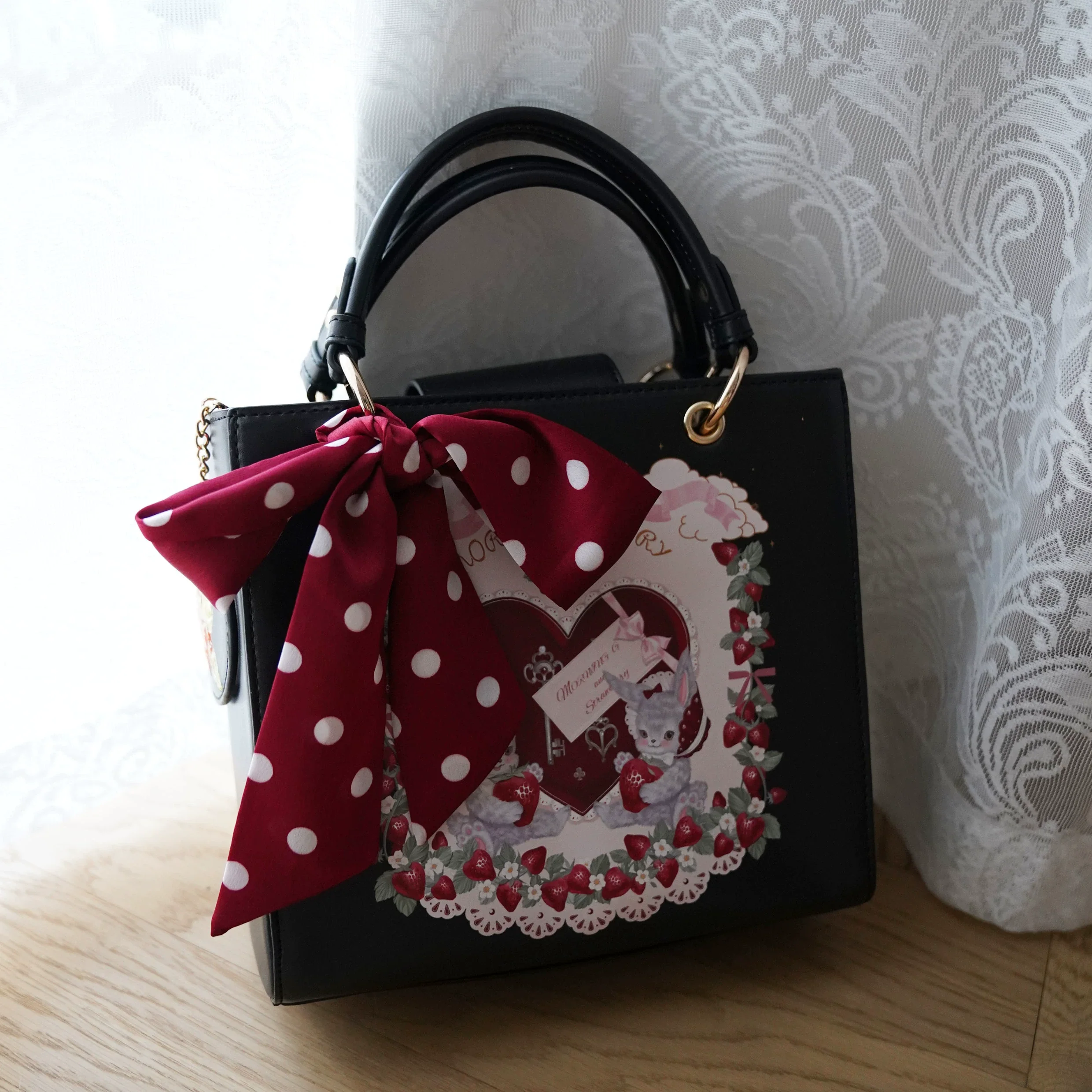 Morning Glory - Retro Lolita Handbag PU Square Wedding Bag - Image 23