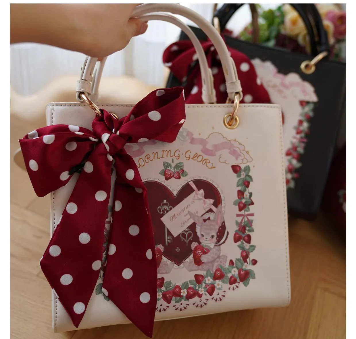 Morning Glory - Retro Lolita Handbag PU Square Wedding Bag - Image 24