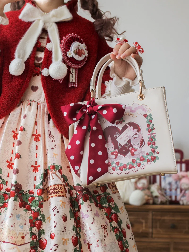 Morning Glory - Retro Lolita Handbag PU Square Wedding Bag - Image 5