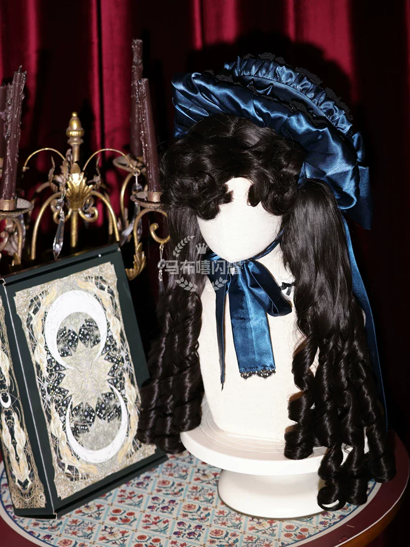 Retro Lolita Roman Roll Wig, Detachable Ponytails - Image 24